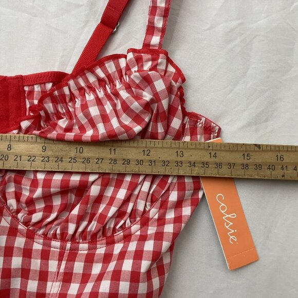 Colsie Bralette Women Size Large Gingham Bustier Crop Top Adjustable Straps NWT - Picture 6 of 12